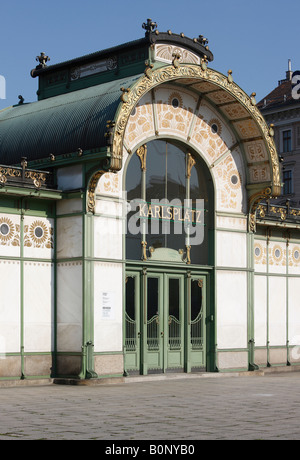 Wien, Wagner-Pavillon am Karlsplatz, Banque D'Images