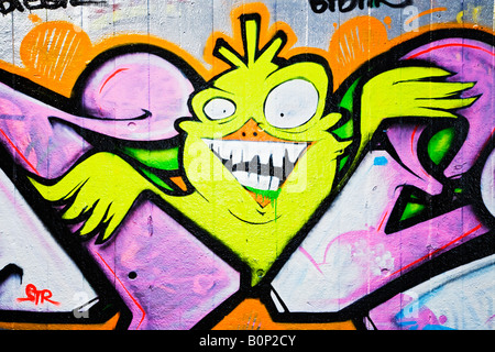 Graffitis à South Bank, Londres Banque D'Images