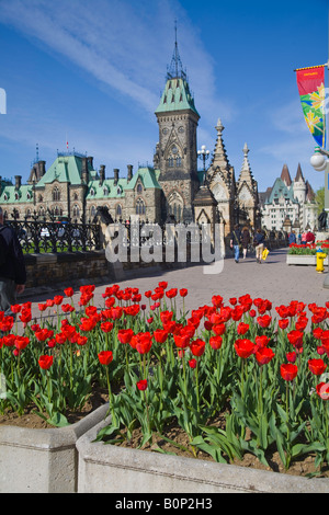 La tour de la paix du gouvernement du Canada et l'édifice du Parlement à Ottawa (Ontario) Canada Banque D'Images