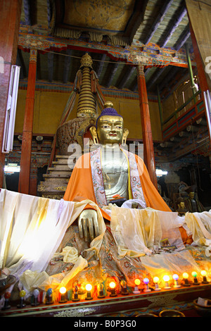 Statue de Bouddha à Hemis Gompa Leh Ladakh, Inde Banque D'Images