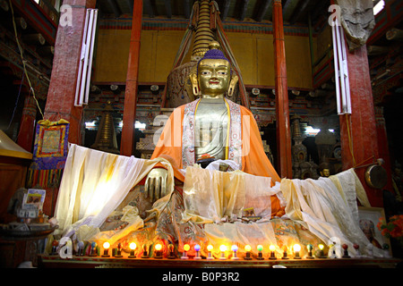 Statue de Bouddha à Hemis Gompa Leh Ladakh, Inde Banque D'Images