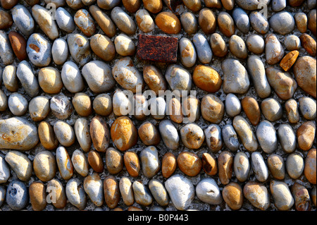 Close up of Suffolk traditionnel mur de pierre de silex Banque D'Images