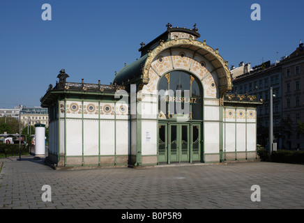 Wien, Wagner-Pavillon am Karlsplatz, Banque D'Images