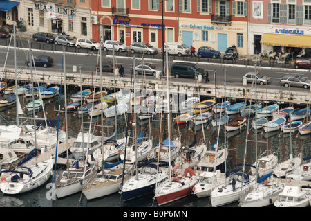Vue aérienne marina yachts nice Banque D'Images