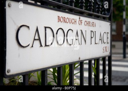 Cadogan Place Road Sign Banque D'Images