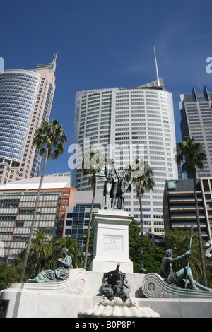 Par une sculpture commémorative Simonetti au capitaine Arthur Phillip premier gouverneur de la Nouvelle Galles du Sud Sydney NSW Australie Banque D'Images