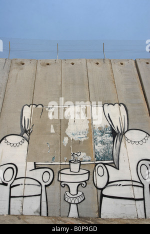Le mur à Bethléem, Palestine Banque D'Images
