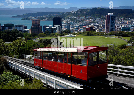 Funiculaire de Wellington ou funiculaire qui monte de Lambton Quay à Kelburn à Wellington, Île du Nord, Nouvelle-Zélande Banque D'Images