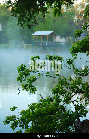 Un bayou lake au lever du soleil près de Breaux Bridge, en Louisiane. Banque D'Images