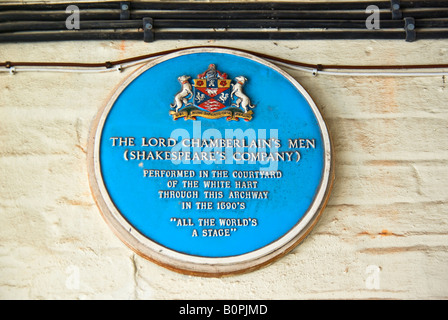 Blue plaque historique dans la ruelle à Marlborough Wiltshire England UK UE Banque D'Images