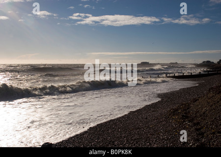 Plage et Mer à Worthing Banque D'Images