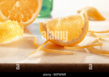 Les tranches de citron et Peel Banque D'Images