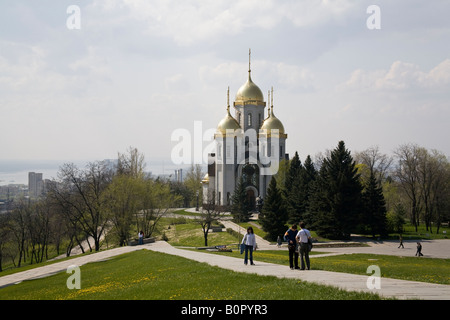 Eglise orthodoxe russe sur Mamaev Kurgan, Volgograd (ex-Stalingrad), Russie, Fédération de Russie Banque D'Images