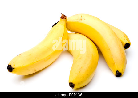 Fruit de la banane sur fond blanc. Banque D'Images