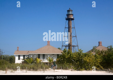 Sanibel Island Light est le premier phare sur la côte du golfe de Floride Banque D'Images