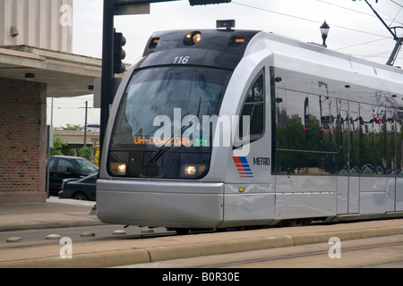 METRORail Red Line light rail à Houston au Texas Banque D'Images