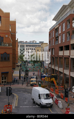 Cabot Circus Bristol Angleterre constructeurs Banque D'Images