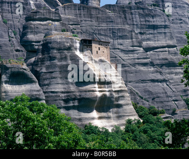 Monastère d'Agios Nikolaos Anapafsas, Météores, montagnes, Thessalie, Grèce Banque D'Images