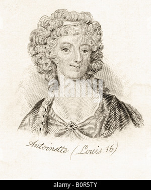 Marie Antoinette, 1755 - 1793. Reine de France comme femme de Louis XVI Tiré du livre Crabbs Historical Dictionary, publié en 1825. Banque D'Images
