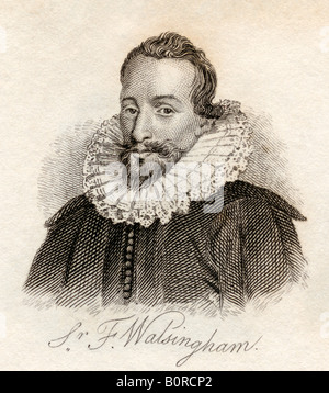 Sir Francis Walsingham, c.1532 - 1590. Homme d'État anglais et secrétaire principal de la reine Elizabeth I. d'Angleterre Banque D'Images