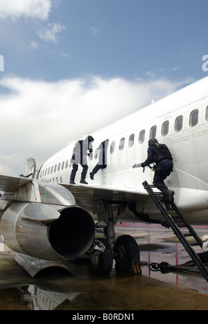 L'équipe d'intervention dynamique Police avion raids Banque D'Images