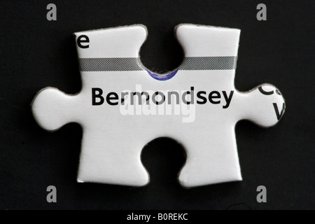 Puzzle Bermondsey Site morceau London Underground Tube Banque D'Images