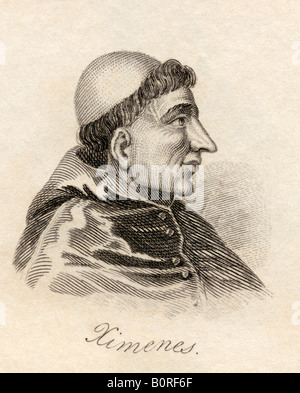 Francisco Jimenez de Cisneros, alias Ximenes de Cisneros, 1436 - 1517. Cardinal espagnol, personnage religieux et homme d'État. Banque D'Images