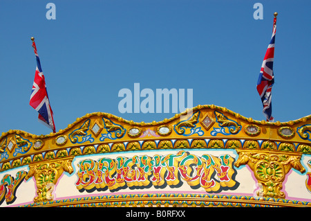 Carousel ride sur la plage de Brighton, Royaume-Uni Banque D'Images