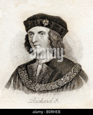 Richard III, 1452-1485. Roi d'Angleterre. Tiré du livre Crabbs Historical Dictionary, publié en 1825. Banque D'Images