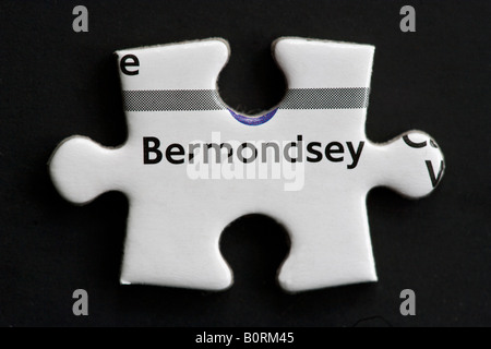 Carte de Bermondsey Jigsaw Piece Londres Banque D'Images