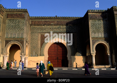 Maroc, Meknès, Bab Mansour Banque D'Images