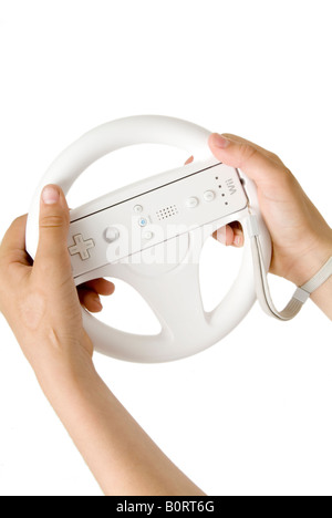Nintendo volant wii mario kart jeu de course de voiture jouet accessoire jeu vidéo ordinateur pilote de conduite d'entraînement combiné expression Banque D'Images
