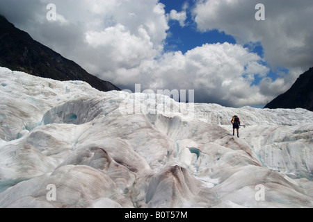 Guide sur Fox Glacier, New Zealand Banque D'Images