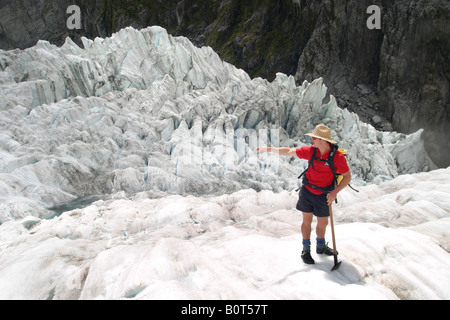 Guide sur Fox Glacier, New Zealand Banque D'Images