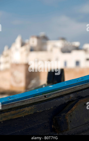 15 08 08 Essaouira Maroc bateaux de pêche dans le port Photo Simon Grosset Banque D'Images