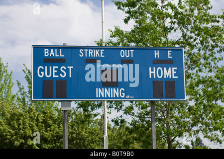 Tableau de bord de baseball Bleu Banque D'Images