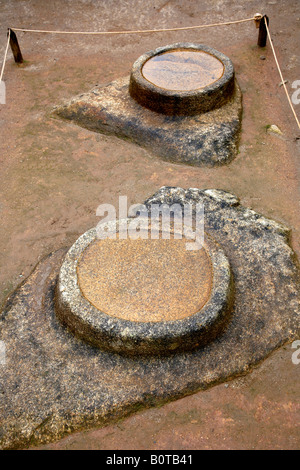 Machu Picchu Palais des Mortors Mortor pierres sculptées en forme de Secteur urbain Vallée de l'Urubamba Pérou Amérique du Sud Banque D'Images