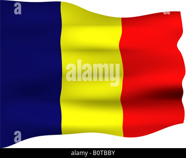 3D drapeau du Tchad Banque D'Images