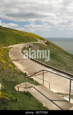 La fusée vers le bas Haut Site d'essai, les aiguilles, l'île de Wight. Banque D'Images