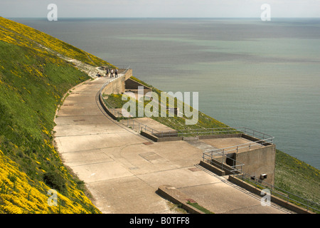 La fusée vers le bas Haut Site d'essai, les aiguilles, l'île de Wight. Banque D'Images