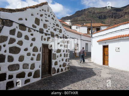 Gran Canaria Fataga Maisons de village Banque D'Images