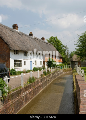 Cours d'eau par l'Est Meon Hampshire UK Banque D'Images