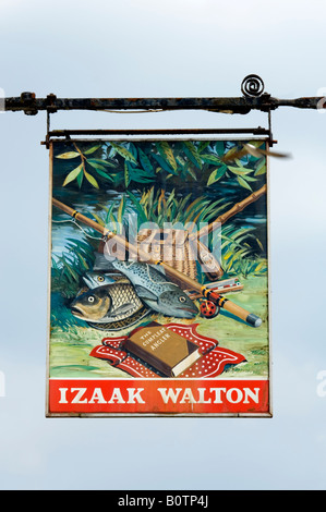 Izaak Walton enseigne de pub East Meon Hampshire UK Banque D'Images