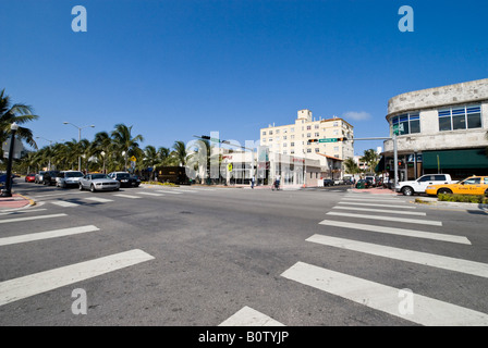 Miami Beach Floride jonction de Washington Street et 13e Banque D'Images