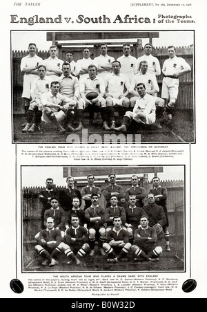 L'Angleterre v l'Afrique du Sud 1906 les deux équipes qui a attiré tous les 3 sur le premier Springbok rugby tour aux Îles Britanniques Banque D'Images