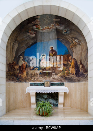 Autel, église de champ des bergers de Bethléem, Cisjordanie, Palestine, Israël, Moyen Orient Banque D'Images