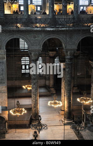 L'intérieur, Sainte-Sophie, Istanbul, Turquie Banque D'Images