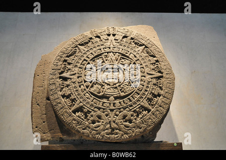 Piedra del sol, Pierre du Cinquième Soleil, Museo Nacional de Antropología, Musée national d'anthropologie, Mexico, Mexique, N Banque D'Images