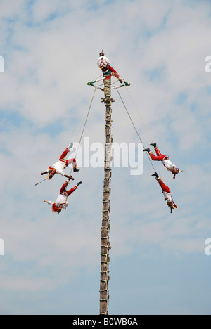 Voladores, flying dancers, flyers, Teotihuacan, Mexique, Amérique du Nord Banque D'Images