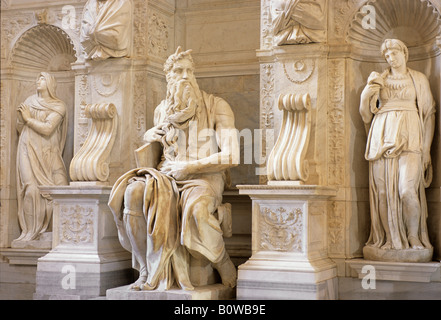 Moïse de Michel-Ange, la Basilique de San Pietro in Vincoli, Rome, Latium, Italie Banque D'Images